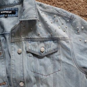 Express pearl denim jacket M/L